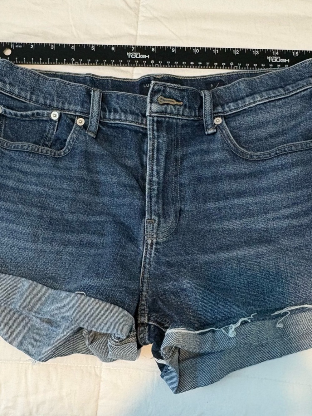 Lucky Brand Dark Blue Rolled Hem Denim Shorts